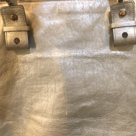 CHLOE Eclipse Oversized Ivory Silver Gold Tote Shoulder Bag Exterior Zip Pockets - Picture 5 of 17